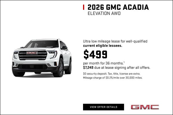 Ultra low mileage lease for well-qualified current eligible lessees.

$499 per month for 36 month...